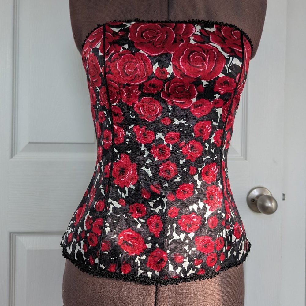 White House Black Market Rose Strapless Top Size 0